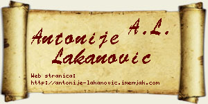 Antonije Lakanović vizit kartica